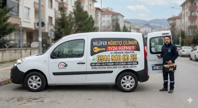 Nilüfer Nöbetçi Çilingir mobil servis aracı, 7/24 hizmet