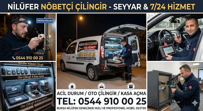 Nilüfer Nöbetçi Çilingir seyyar ekip, kasa açma ve oto çilingir hizmeti